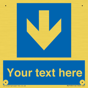 Custom Mandatory directional sign, blue arrow down